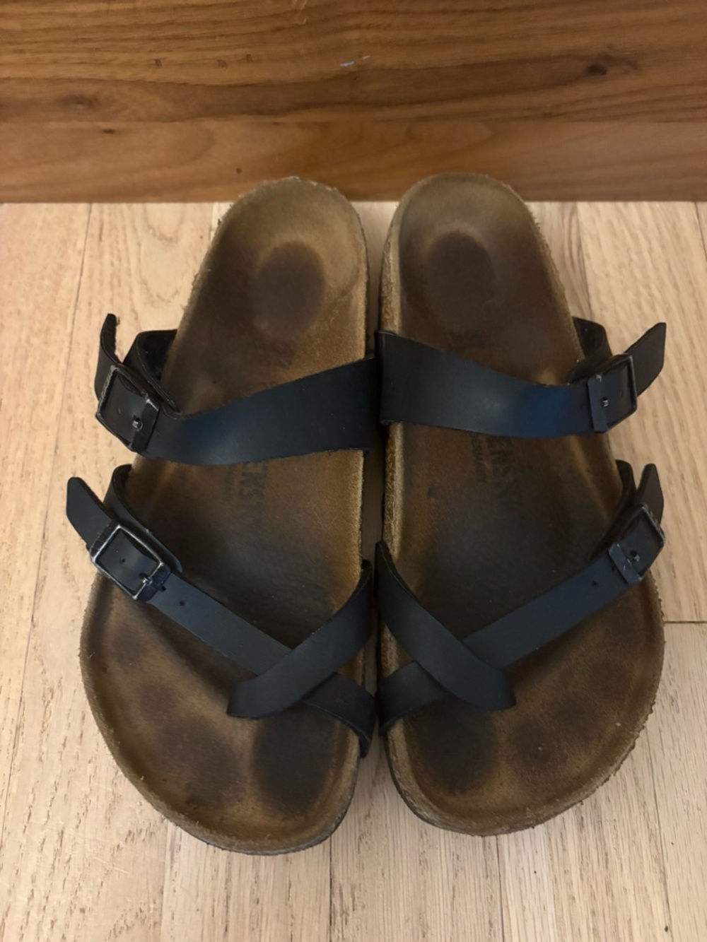 Birkenstock Women’s Mayari Oiled Black Leather Sandal Sz 37